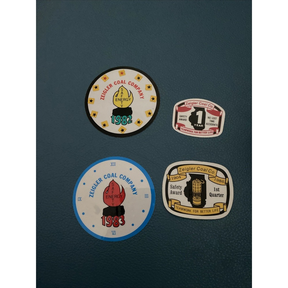 VTG Ziegler Coal Company 1904-1984 Stickers Decals- Safety Awards